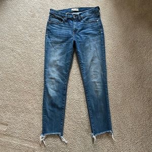 MADEWELL 9” High Rise Skinny Crop Fray Hem Jeans